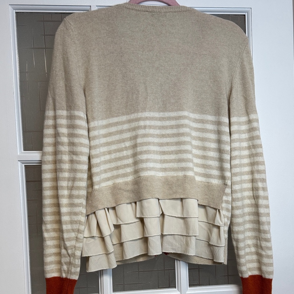 Striped Beige and Orange Cardigan - Picture 8 of 9